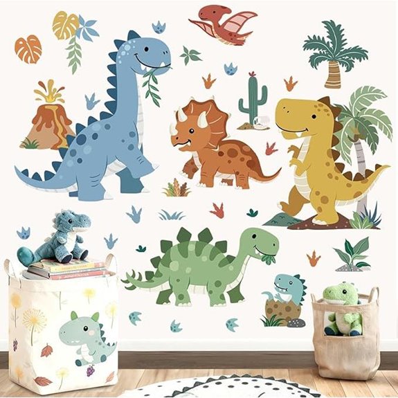 Decalmile Boho Dinosaur Wall Decals for Kids Nursery