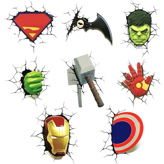 8 Pcs Cartoon Self-Adhesive Boys Wall Stickers