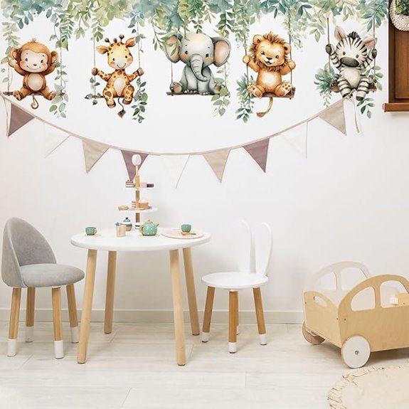 Jungle Animal Wall Decals for Kids Nursery