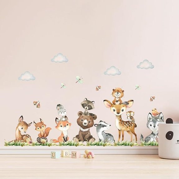 Tanlaby Jungle Animals Wall Stickers for Kids Bedroom
