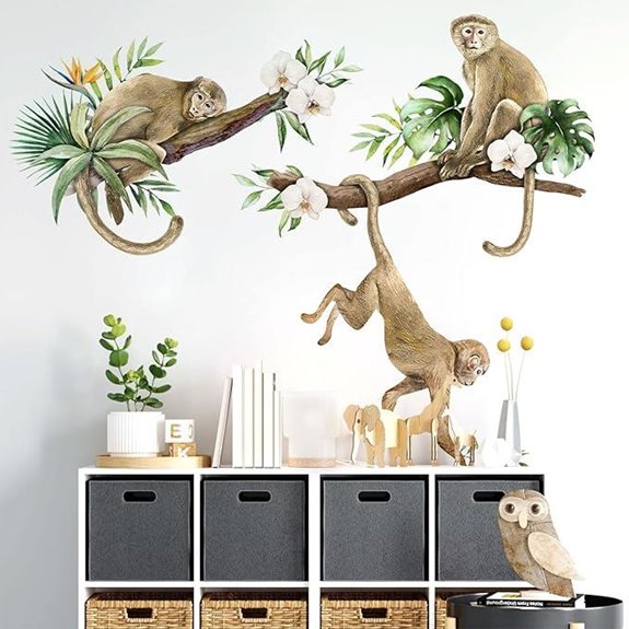 Mfault Monkey Climbing Tree Wall Decals Stickers