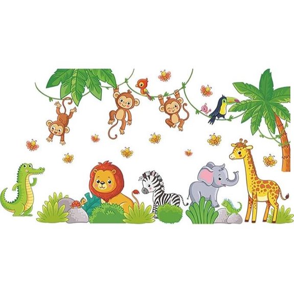 Safari Animals Wall Decals Jungle Theme Nursery Stickers
